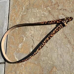 Cheetah Hair-On Leather Animal Print Belt